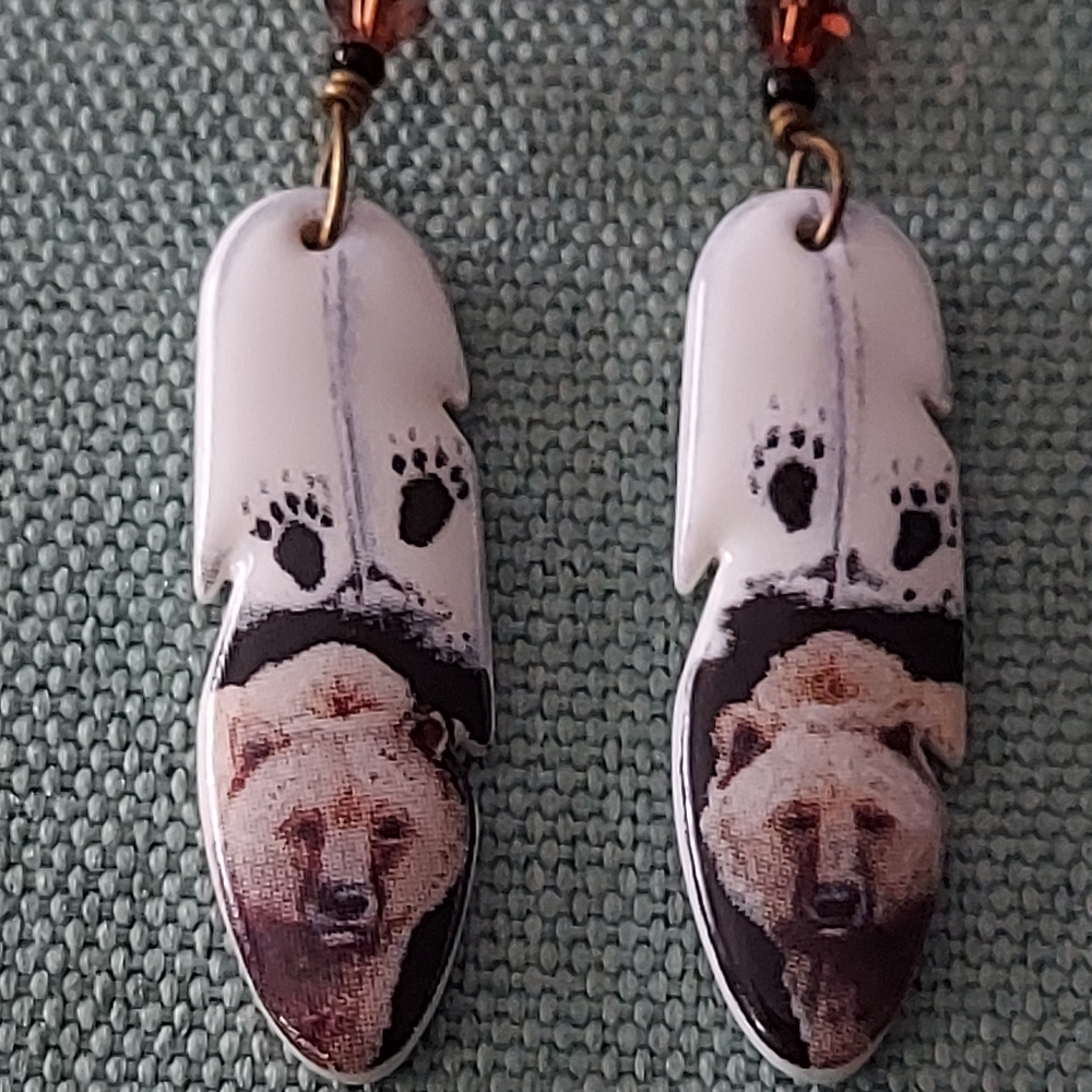 Ceramic Feather Earrings